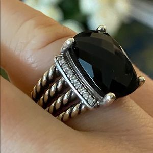 Wheaton Ring with Black Onyx and Diamonds